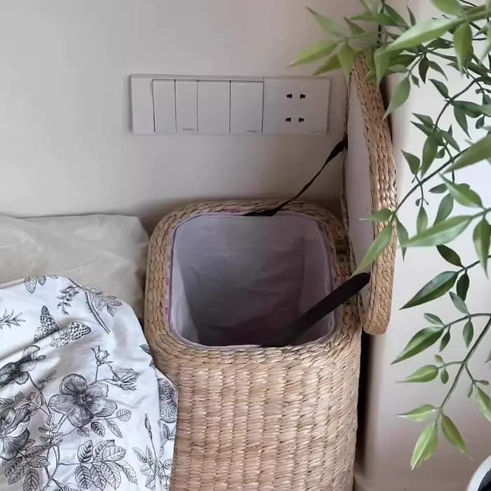 Petite armoire de chevet Simple en rotin, unité de rangement multifonction pour la maison, chambre à coucher, panier de rangement mobile mince