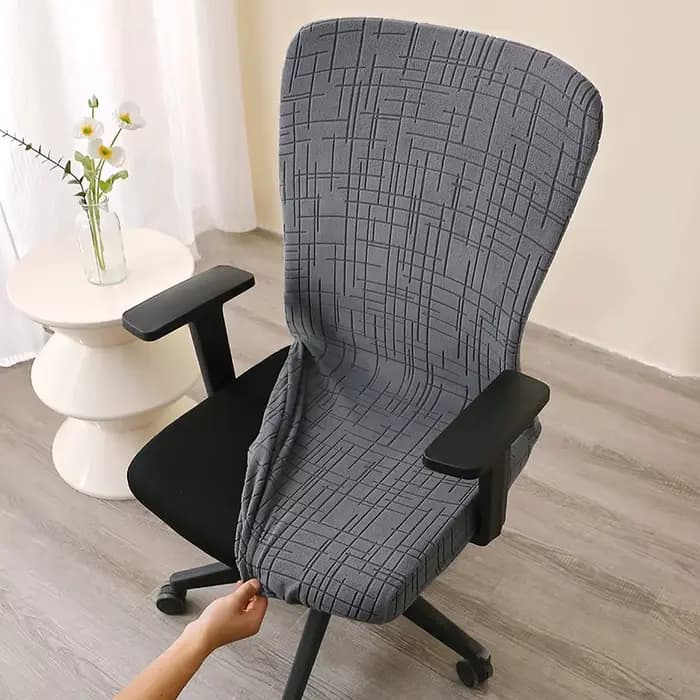 Housse de chaise de bureau en Jacquard, 1 pièce, extensible, pour ordinateur, rotative, anti-poussière, pour siège, pour le bureau et la maison