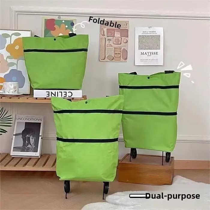 Chariot de courses pliable portable avec roues