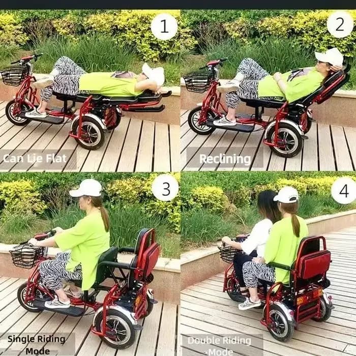 Scooter électrique pliant à 3 roues pour le transport 180 ° Tricycle