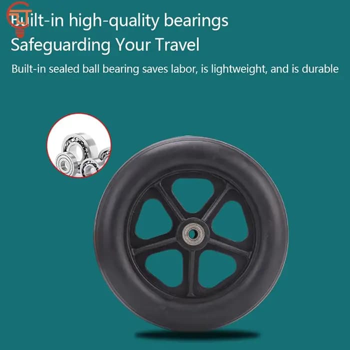 Roulette avant lisse et flexible pour fauteuil roulant
