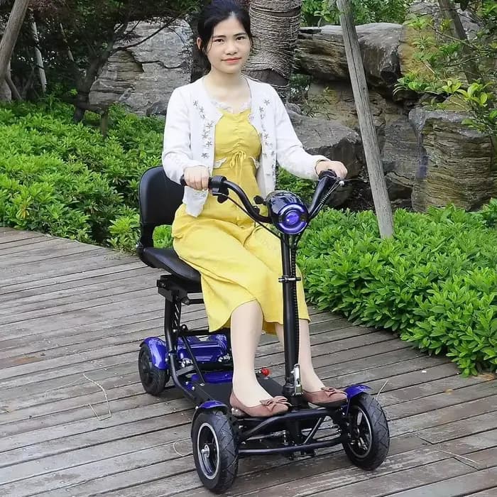500W 36V quatre roues double moteur Scooters de mobilité pour voyage Mini Scooter électrique pour personnes âgées Portable pliable léger