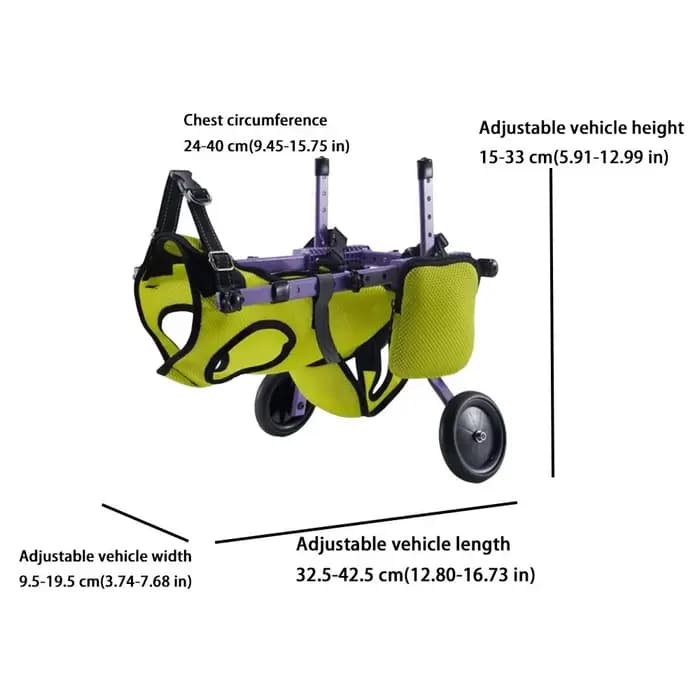 Fauteuil roulant réglable pour chien