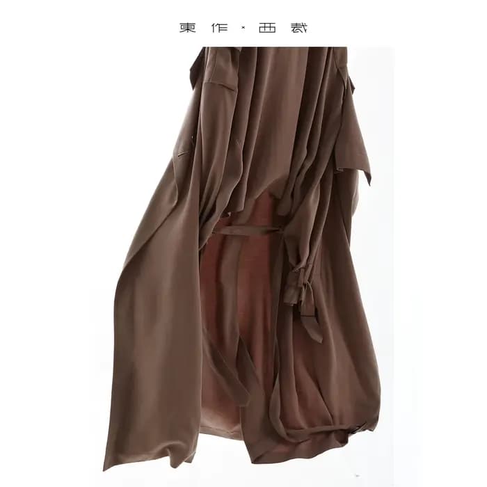 Manteau trench mi-long en Lyocell, veste fine pour femme, haut doux et fluide, nouveau style printemps 2026