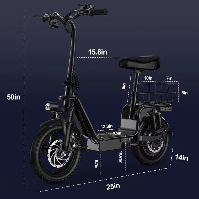 Le scooter électrique DEEPOWER C14 peut transporter du poids sur les pédales et est équipé d'un moteur 500 W et une batterie au lithium étanche