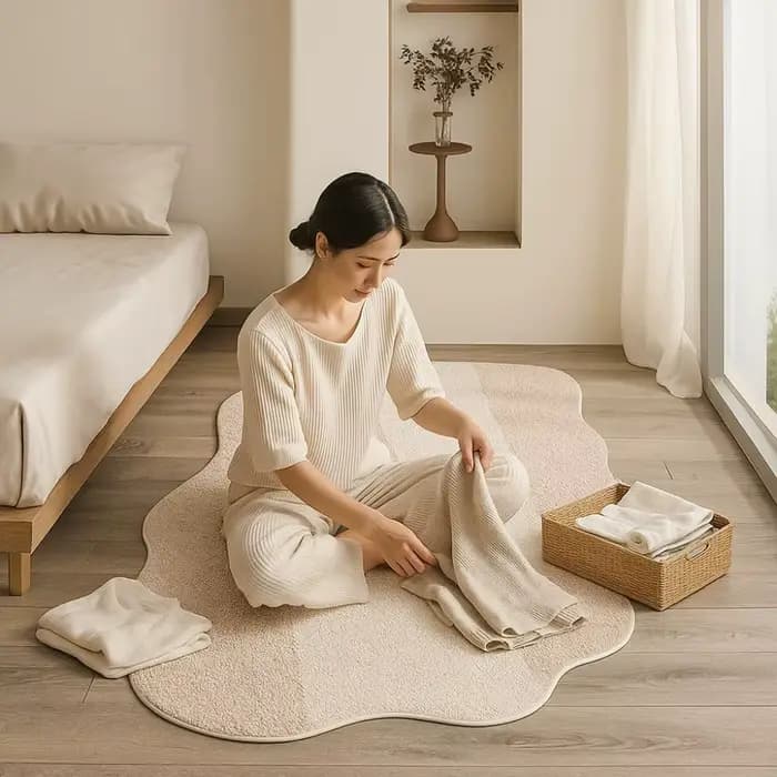 Tapis de chambre à coucher de Style crème confortable, minimaliste, doux, absorbant, antidérapant, pour chambre à coucher