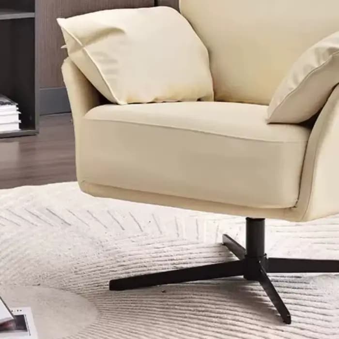 Fauteuil pivotant de salon en cuir, style nordique, confortable, pour bureau ou coiffeuse, Poltrona Para Sala, mobilier italien de luxe