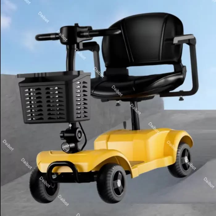 Trottinette électrique âgée pliante à quatre roues 300W avec siège 360 ° Accoudoir réglable rotatif pour scooter de mobilité de voyage pré-assemblé