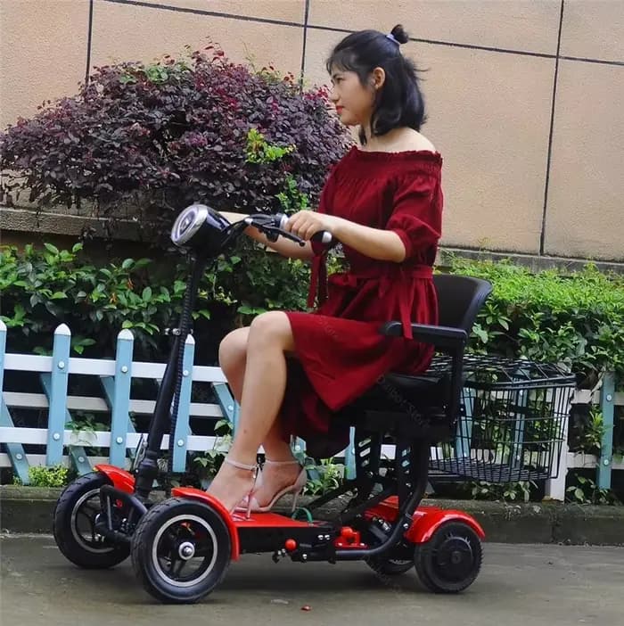 Scooter électrique de voyage léger pour femmes 500W 36V Scooters de mobilité 4 roues pliantes avec accoudoir amovible