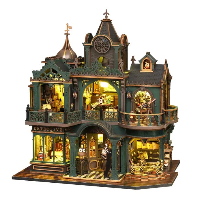 Kit de maison de poupée miniature à monter soi-même, meubles, éclairage, maison de poupée faite à la main, jouets d'assemblage, cadeaux d'anniversaire, kits en bois, jouet