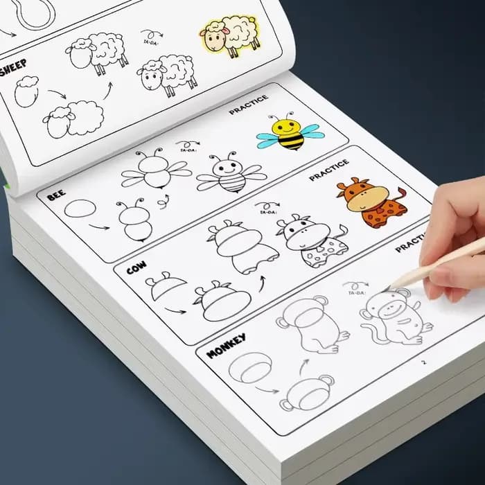 Comment dessiner des animaux livre de dessin étape par étape-apprentissage de la peinture, parfait pour l'écriture créative et la couleur livre de dessin pour enfants