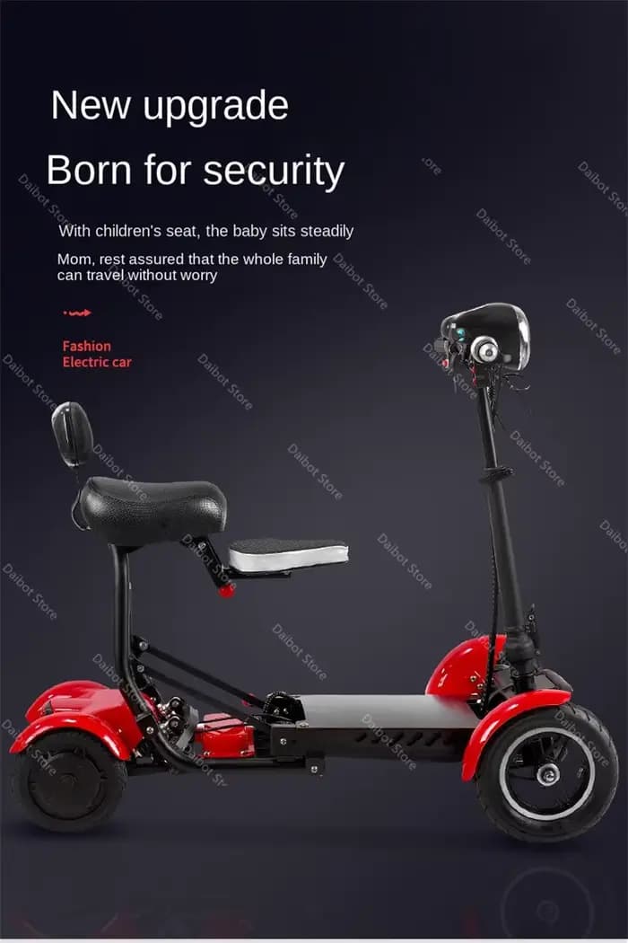 Famille tout Terrain pliant mobilité Scooter électrique personnes âgées avec panier/siège bébé 500W 10AH/20AH 4 roues