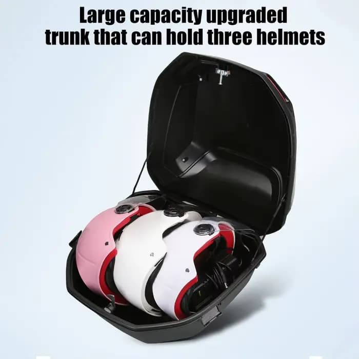 Boîte arrière de moto, bottes de Scooter, coffre, étui solide et Cool pour casque complet, boîte de rangement, boîte arrière