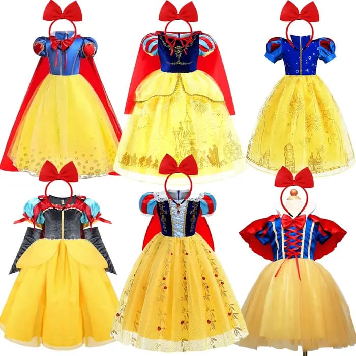 Robe de Rhroyale blanche neige pour filles, robe de princesse de luxe, maquillage de Rh, fête gonflée, Halloween, tout-petits en déclin, 6 ans