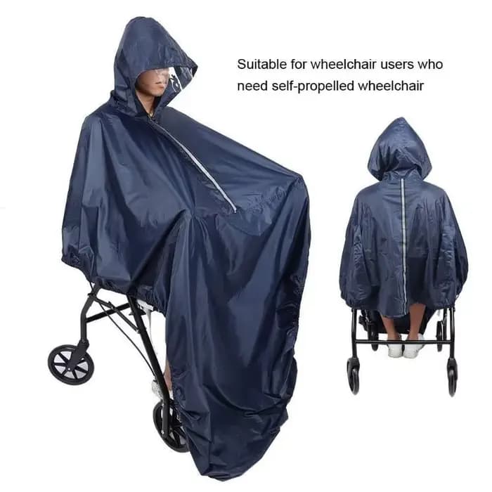 Manteau spécial imperméable pour fauteuil roulant électrique Obese pour personnes âgées handicapées avec bande