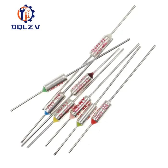 Fusible thermique TF RY 10A 15A 250V, température 65C 73C75C 85C 100C 110C 120C 130C 152C 165C 172C 185C 192C 200C 216C 240C 280C 300C