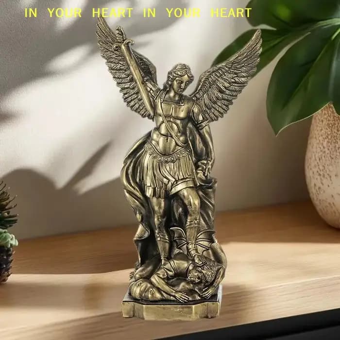 Statue de Saint Michel pour l'autel de l'église, décoration intérieure, protection de la maison, sculpture religieuse, idée cadeau, décoration en résine
