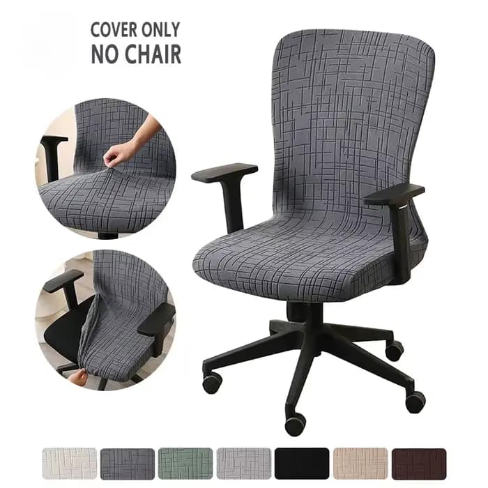 Housse de chaise de bureau en Jacquard, 1 pièce, extensible, pour ordinateur, rotative, anti-poussière, pour siège, pour le bureau et la maison
