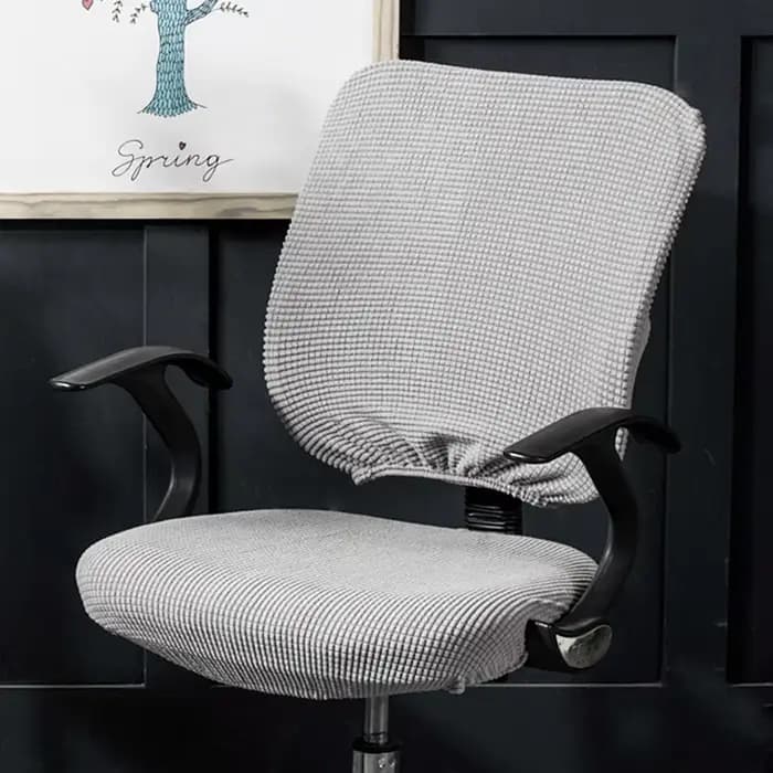 1 ensemble (housse arrière + housse de siège) housse de chaise d'ordinateur de bureau fendue housses extensibles amovibles Anti-poussière universelles de bureau