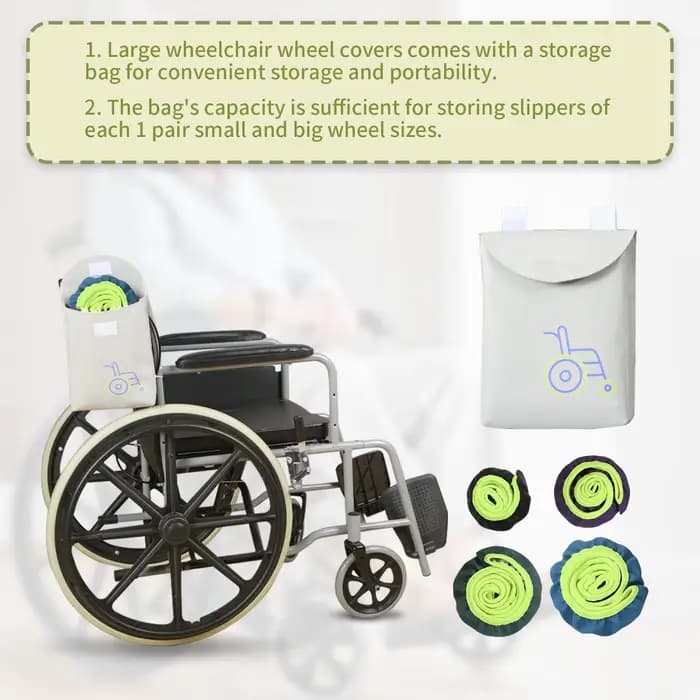 Ehucon Housses de roues de fauteuil roulant en PVC imperméable