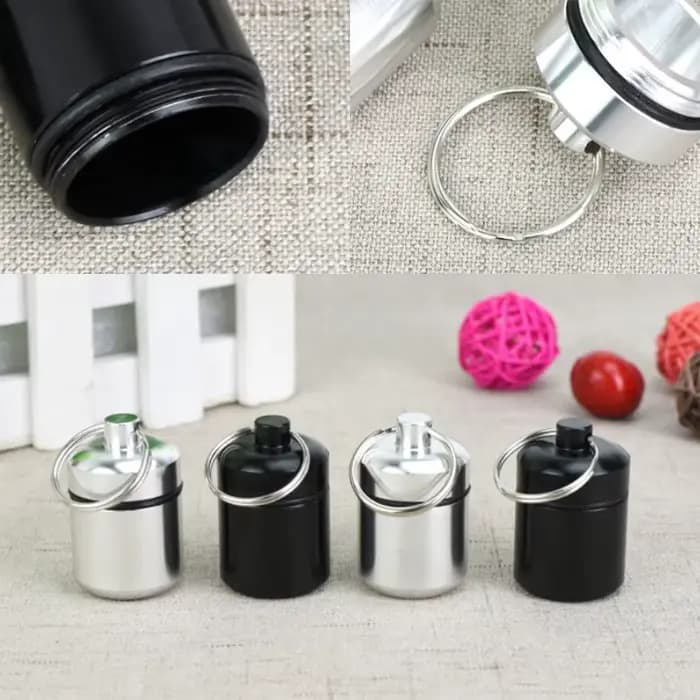 Boîte à pilules étanche en aluminium avec rangement scellé