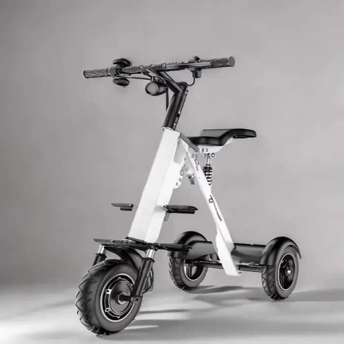 Nouveau Scooter électrique adulte pliant à 3 roues avec siège 36V 350W Tricycle