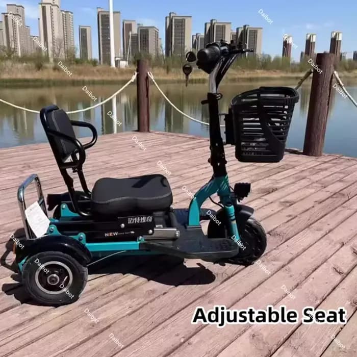 Mini Tricycle électrique de 8 pouces pour adultes pliant avec panier 300W 3 roues Scooter