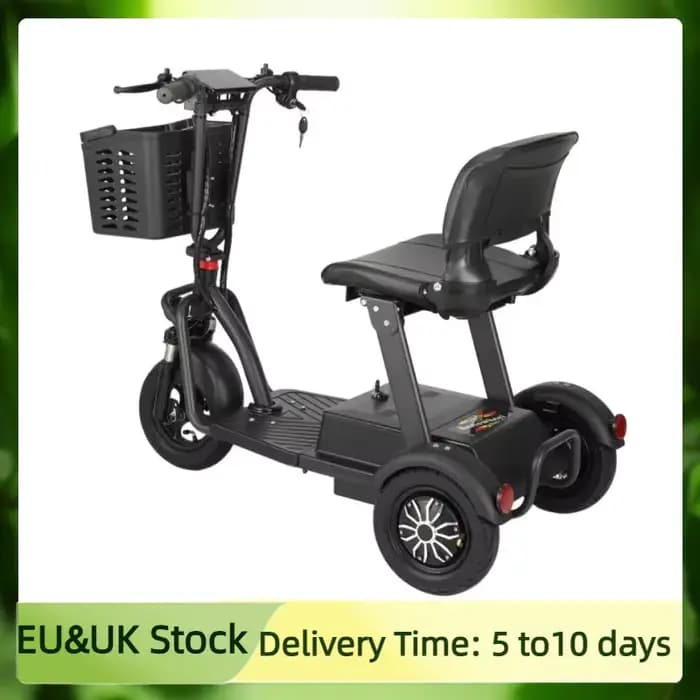 Tricycle scooter léger et pliable pour personnes âgées avec batterie amovible/anti-vol
