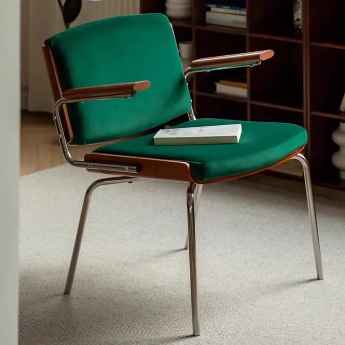 Chaise de salle à manger d'hôtel, fauteuil de négociation pour la maison, chaise de maquillage pour chambre de fille avec dossier, chaise de restaurant en bois massif de luxe léger