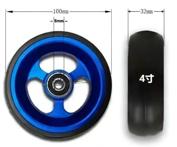 Roues pivotantes avant Alano de 4 pouces pour fauteuils roulants légers de sport