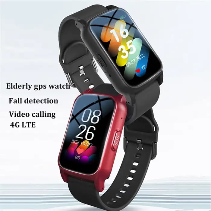 Punctuel- montre intelligente pour personnes âgées 4G avec GPS