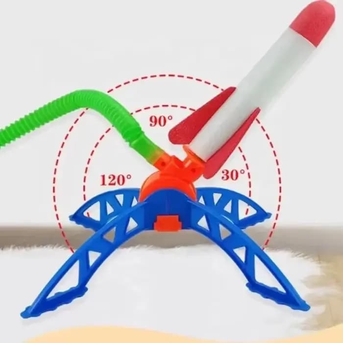 KNYYSECQ Canon Lanceur de Fusées Lumineux à Pédale pour Enfants, Jouet de Fusée Volante