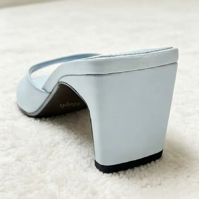 Sandales mules en cuir souple PU pour femmes, design à bout carré, talons slingback, élégantes pour le bureau et les trajets quotidiens