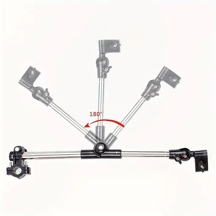 Support de parapluie réglable en acier inoxydable pour fauteuils roulants et vélos - Conception pliable avec connecteur pivotant pour la protection solaire
