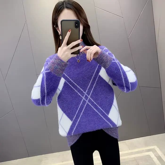 Pull chaud pour femme, ample, col mi-haut, à la mode, chemise à Base épaisse, nouvelle collection automne hiver 2025