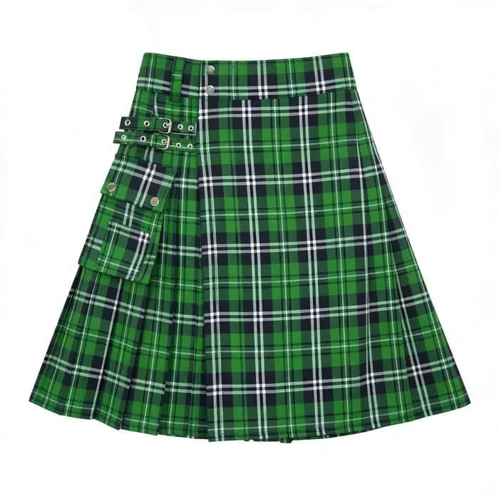 Kilt écossais vintage pour homme, jupe plissée gothique, streetwear, jupe à carreaux, bas de tenue traditionnel, costume tartan