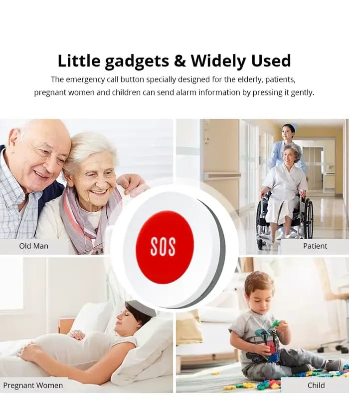 Bouton d'urgence intelligent Tuya ZigBee SOS pour personnes âgées et enfants
