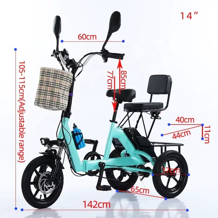 2025 Tricycle électrique pliant Scooter passager