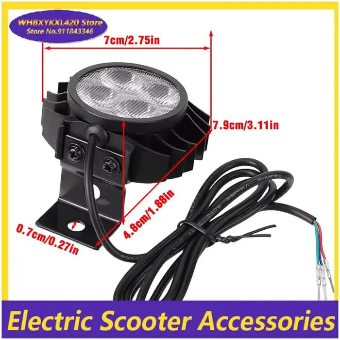 Phares LED 12-80V, adaptés à divers scooters électriques