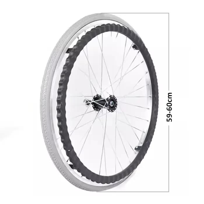 Roue arrière ALWAYSME de 24 pouces avec poignée de garniture pour fauteuils roulants