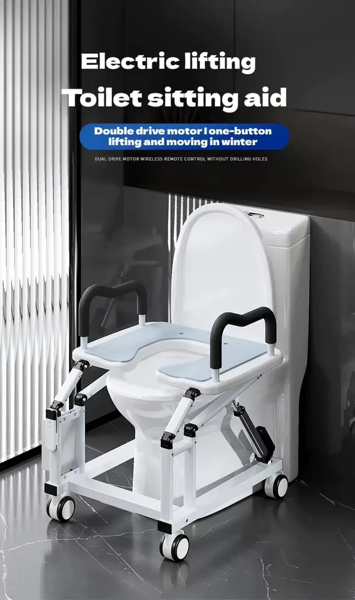 Siège de toilette surélevé électrique intelligent pour personnes âgées avec accoudoirs - Rehausseur
