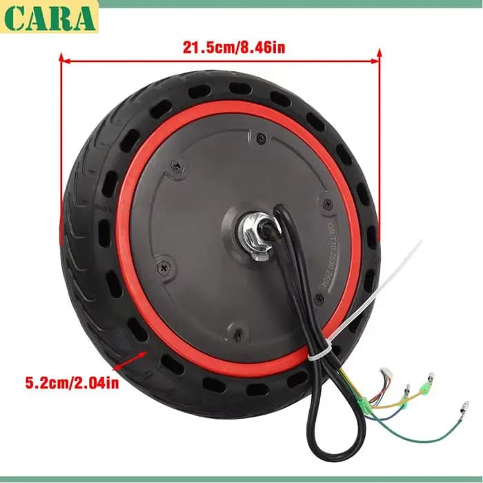 Moteur de trottinette électrique M365 8,5 pouces résistant à l'usure, bobine de roue motrice 350W 36V, pneu solide pour roue avant