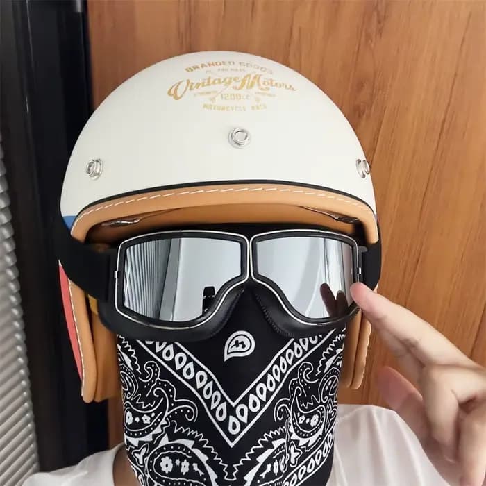 Lunettes de moto rétro, lunettes de scooter tout-terrain, lunettes de conduite vintage résistantes au vent et au sable pour tous les motards adultes