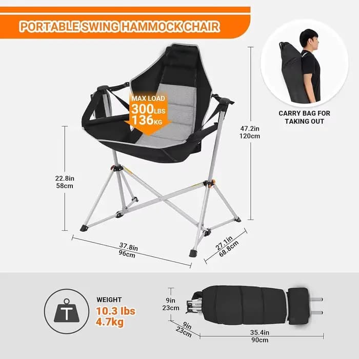 Chaise pivotante à dossier réglable en alliage d'aluminium