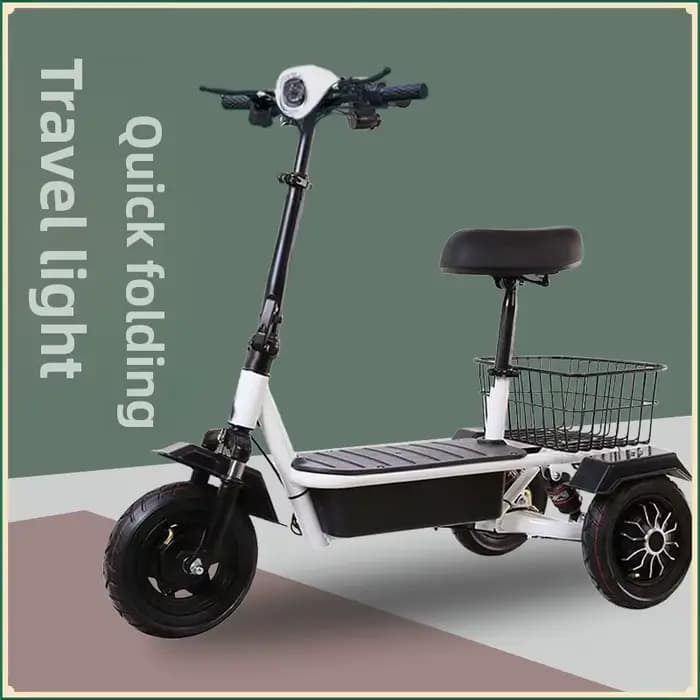 Mini adulte Portable avec panier Scooter électrique personnes âgées trajet Tricycle