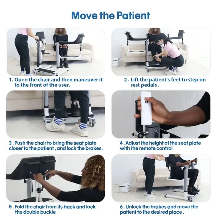 Transfert de fauteuil roulant et de lève-personne pour soins aux patients