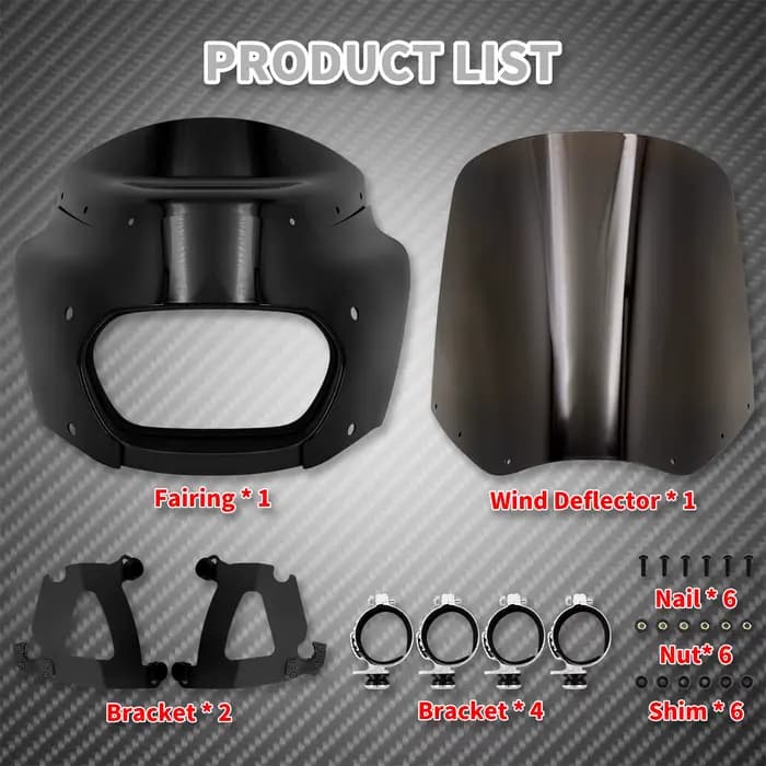 Carénage de moto ABS noir pour Harley Softail Fat Bob, FXFB, FXFBS, 2018-2023, 2024, lampe de sauna, capot avant, couvercle de carénage de lumière de sauna