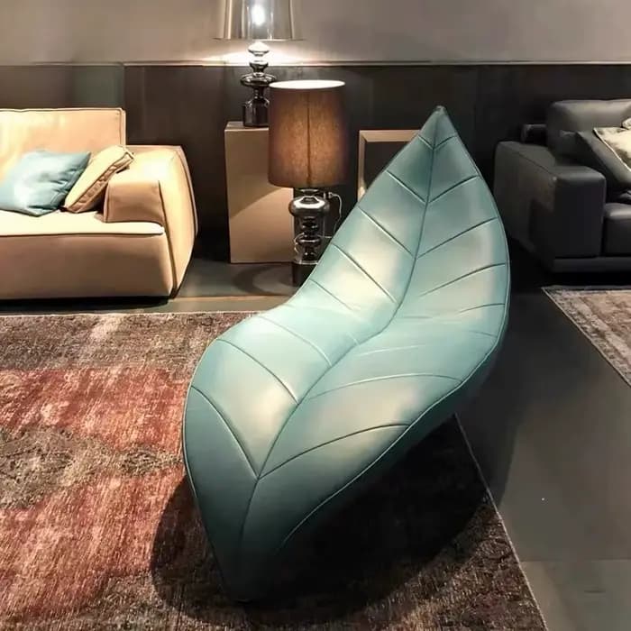 Fauteuil inclinable design en cuir pour salon, style nordique, mobilier moderne du milieu du siècle