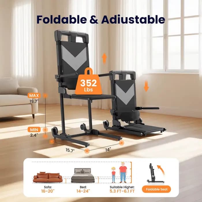 Chaise élévatrice électrique portable pliable pour personnes âgées
