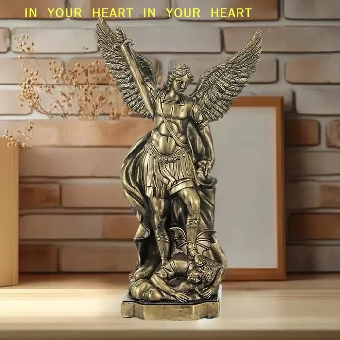 Statue de Saint Michel pour l'autel de l'église, décoration intérieure, protection de la maison, sculpture religieuse, idée cadeau, décoration en résine